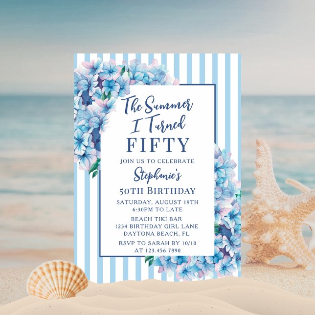 Invitation L'été où j'ai eu n'importe quel âge Fête d'anniver (Créateur téléchargé)