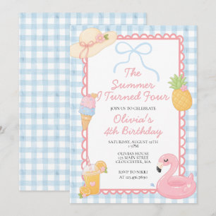 Invitation L'été où j'ai eu quatre ans Anniversaire de 4 ans