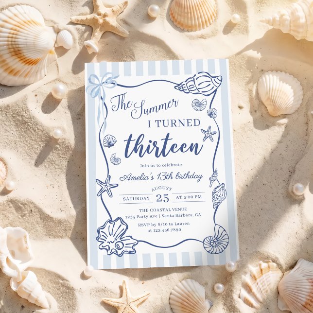 Invitation L'été où j'ai eu treize ans Anniversaire 13 ans au (Créateur téléchargé)