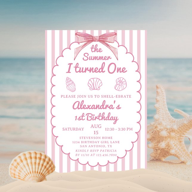 Invitation L'été où j'ai eu un an Fête d'anniversaire pour fi (Créateur téléchargé)