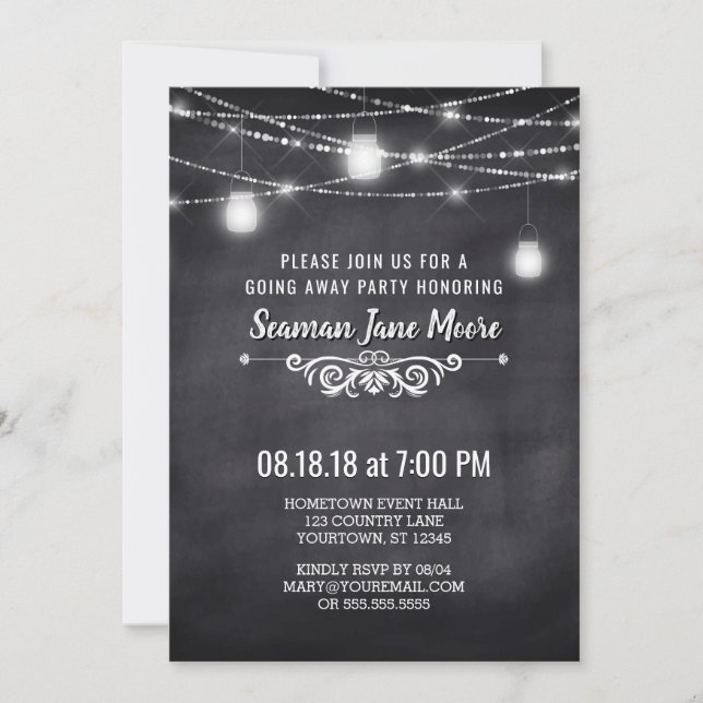 Invitation L'été va hors de la fête Mason Jar Lumières Invita (Devant)