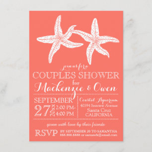 Invitation L'étoile de mer de plage couple épouser la Fête de