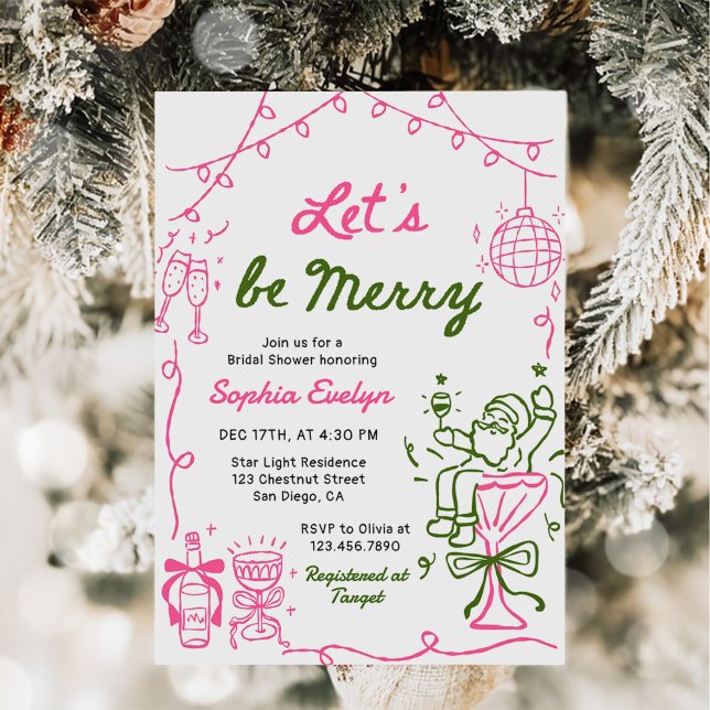 Invitation Let's be Merry Christmas Bridal Shower (Créateur téléchargé)