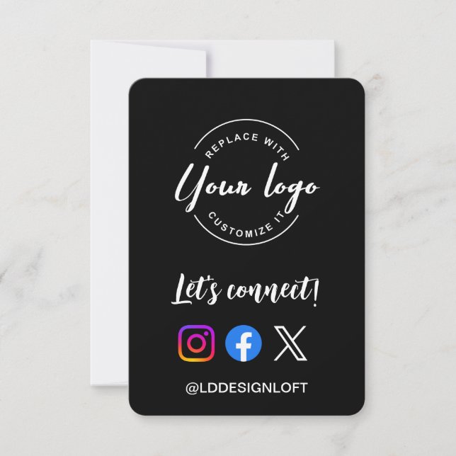 Invitation Let's connect! Social Media website logo QR code (Devant)