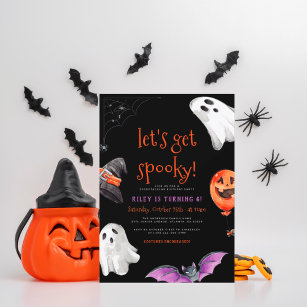 Invitation Lets Get Spooky Fun Kids Halloween Birthday Party