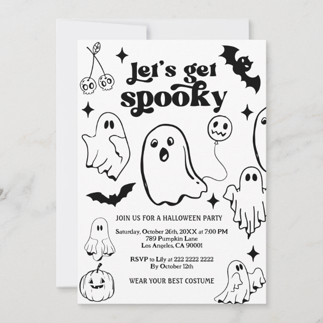 Invitation  Let's Get Spooky,Halloween party (Devant)