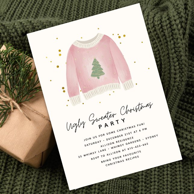 Invitation Let's get Ugly Fun Ugly Sweater Christmas Party (Créateur téléchargé)