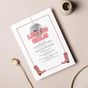 Invitation Lets Go Girls Disco Cowgirl Bachelorette