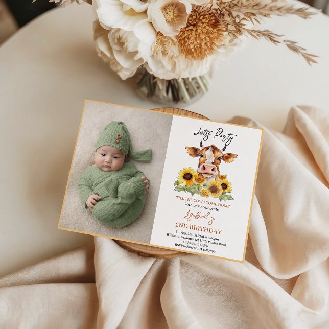 Invitation Let's Party Till the Cows Come Home 2nd Birthday (Let's Party Till the Cows Come Home 2nd Birthday Invitation
)