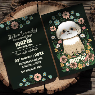 Invitation Lets Pawty Chien Chien Chien Chiot Anniversaire Ré
