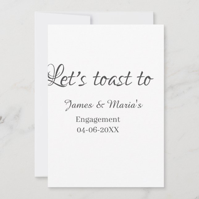 Invitation Let's toast to engagement party name date elegant  (Devant)