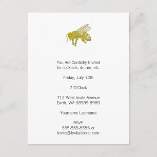 Invitation Letterpress Bee
