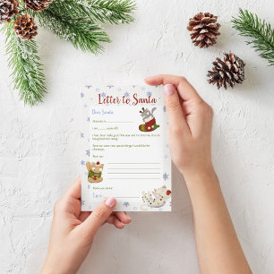 Invitation Lettre à Père Noël Holiday Christmas Kittens Modèl