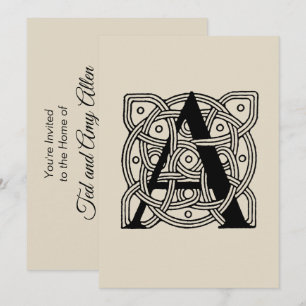 Invitation Lettre A Vintage Monogramme De Noeud Celtique