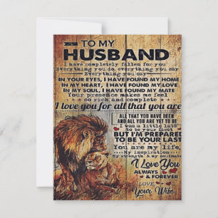 Invitation Lettre adorable au mari Joli cadeau à mon homme