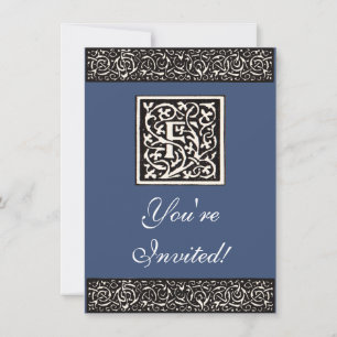 Invitation Lettre Art Nouveau F Monogramme Vintage