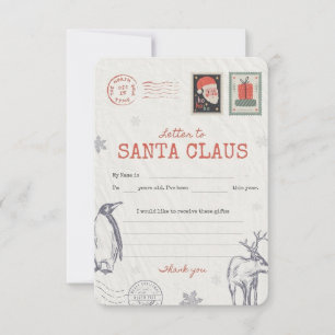 Invitation 🎅Lettre au Père Noël   Liste de souhaits de Noël 