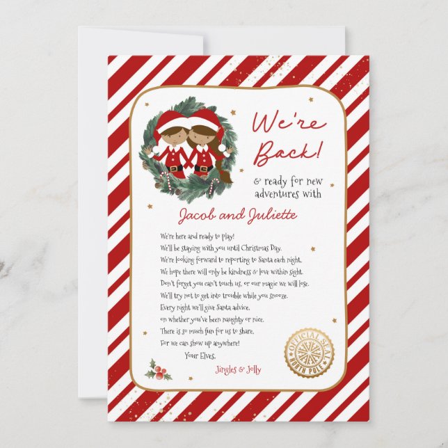 Invitation Lettre aux elfes de retour (Devant)