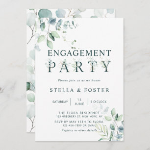 Invitation Lettre botanique Eucalyptus Parti d'engagement