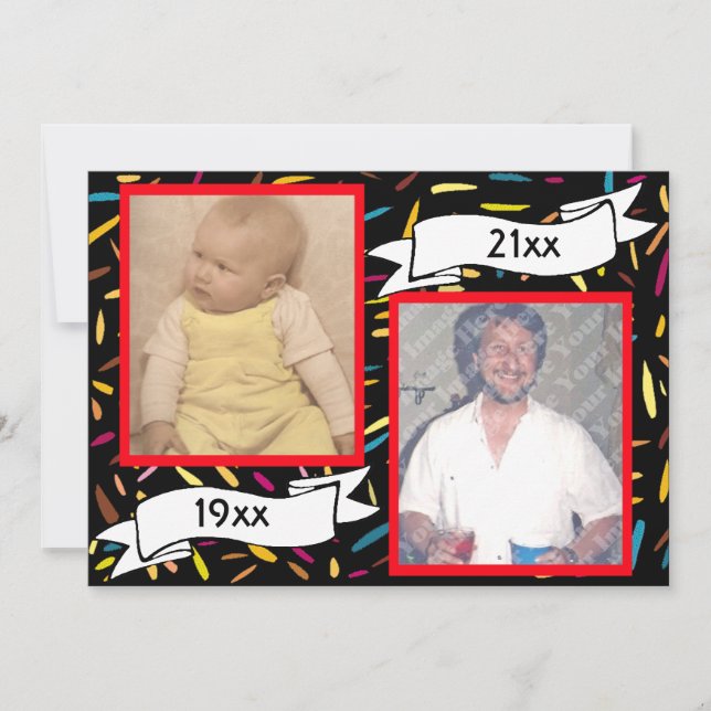 Invitation Lettre bulle rouge Célébration du 50e anniversaire (Devant)