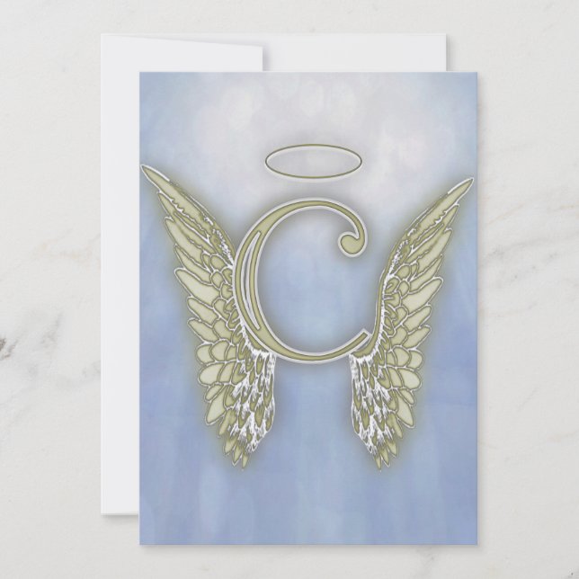 Invitation Lettre C Angel Monogramme (Devant)