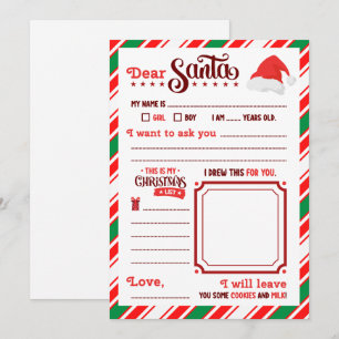 Invitation Lettre « Cher Père Noël »