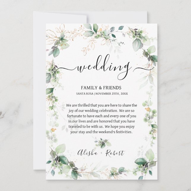 Invitation LETTRE D'ACCUEIL VERTE DE LA FORÊT Itinéraire (Devant)