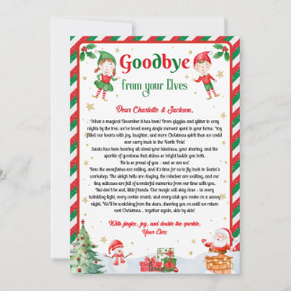 Invitation Lettre d'adieu de l'elfe Noël