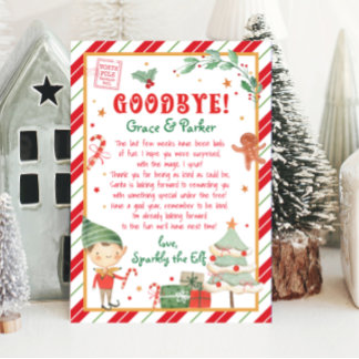Invitation Lettre d'adieu de votre Elfe de Noël