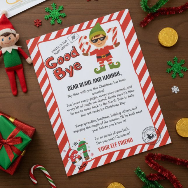 Invitation Lettre d'adieu de votre lutin (Créateur téléchargé)