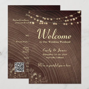 Invitation Lettre de bienvenue de mariage avec guirlandes en 