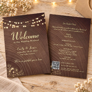 Invitation Lettre de bienvenue de mariage avec guirlandes en