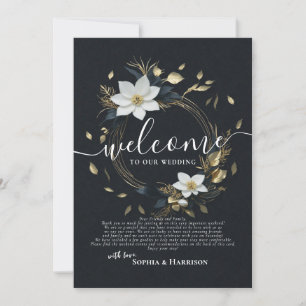Invitation Lettre de bienvenue du Mariage Floral Wreath & Iti