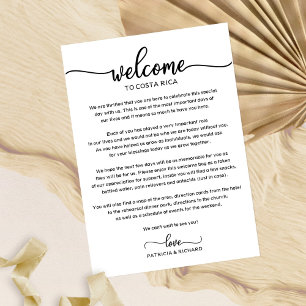 Invitation Lettre de bienvenue du week-end mariage