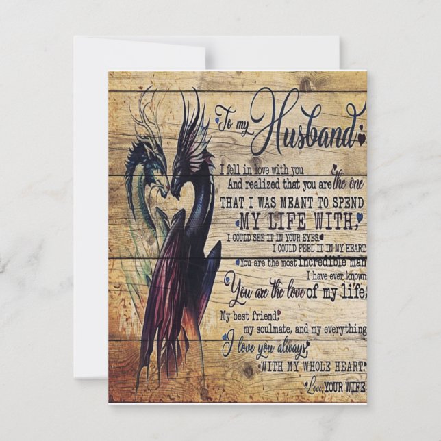 Invitation Lettre de citation d'amour à mon mari (Devant)