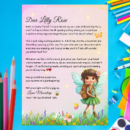 Invitation Lettre de fée personnalisée pour le premier jour d