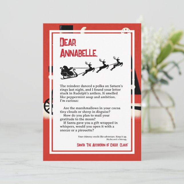 Invitation Lettre de l'Absurdiste Dada de Père Noël (Debout devant)