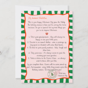 Invitation Lettre de l'elfe de Noël Liste de tâches du Pôle N