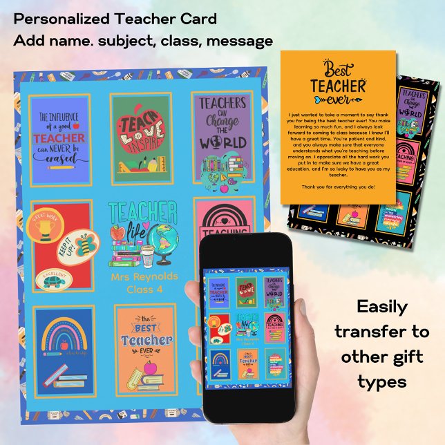 Invitation Lettre de l'enseignant personnalisé Citations amus (Créateur téléchargé)