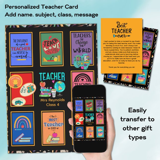 Invitation Lettre de l'enseignant personnalisé Citations amus (Créateur téléchargé)