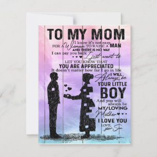 Invitation Lettre de mon fils à ma mère, Cadeau d'anniversair