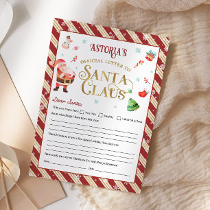 Invitation Lettre de Noël au Père Noël Personnalisé