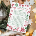 Invitation Lettre de Noël Dessin à la main de Père Noël<br><div class="desc">Lettre de Doodle personnalisée à la main du Père Noël. Donnez à votre enfant cette année une lettre spéciale et mignonne de Père Noël.</div>