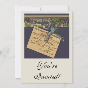Invitation Lettre de Noël Père Noël vintage
