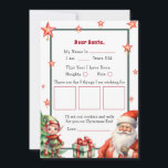 Invitation Lettre de Noël personnalisée pour Père Noël et Elf<br><div class="desc">Lettre personnalisée pour le Père Noël. Donnez à votre enfant cette année une lettre spéciale,  mignonne pour Père Noël. Collection : https://www.zazzle.com/collections/love_christmas_collection-119212194434211063</div>