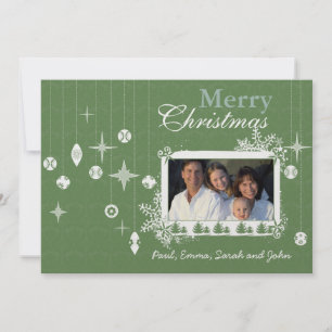 Invitation Lettre de Noël sur le dos Retro Ornements de Noël