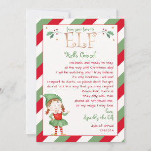 Invitation Lettre de votre fille Elf Bonjour Personnaliser