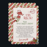 Invitation Lettre d'elfe "Je suis de retour" pour l'invitatio<br><div class="desc">Je suis de retour ! Ce petit elfe attend le grand plaisir de Noël. Les aquarelles et la typographie saisonnière sont caractéristiques du design. Personnalisez ce design elfe mignon avec vos détails facilement et rapidement. Appuyez sur le bouton customiser pour réorganiser davantage le texte et formater le style et le...</div>
