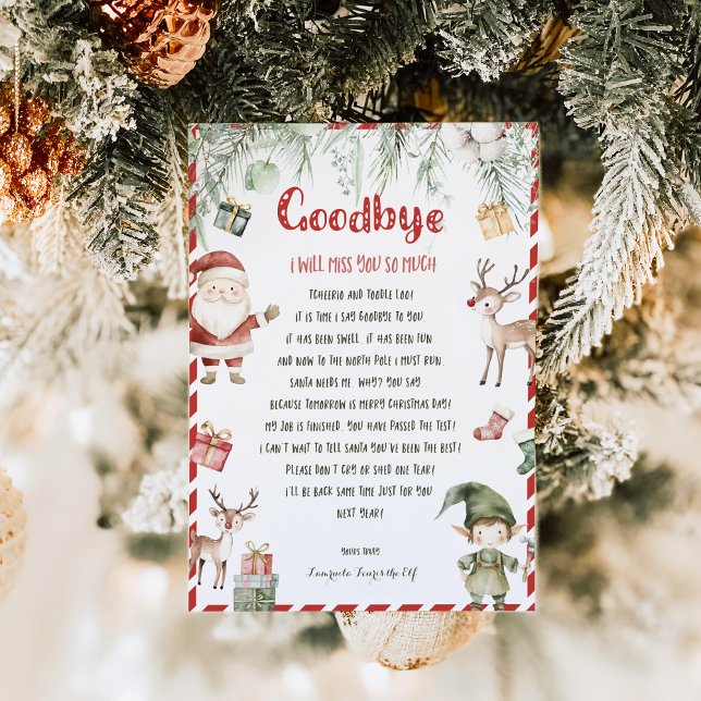 Invitation Lettre d'invitation d'adieu de l'elfe de Noël pour (Créateur téléchargé)
