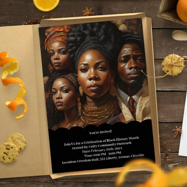Invitation Lettre d'invitation du Mois de l'histoire noire (Black History Month Celebration Invitation, black history month, african american, black history)